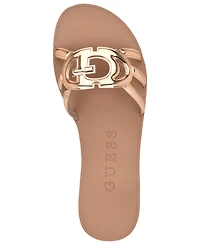 Guess Women's Elyho Logo Cutout Flat Jelly Sandals