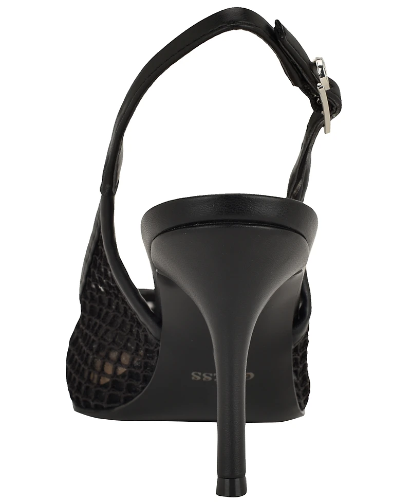 Guess Women's Pandy Mesh Pointed Toe Slingback Stiletto Pumps