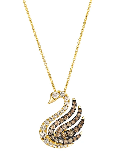 Le Vian Chocolate Ombre Diamond Pendant Necklace (0.89 ct. t.w.) in 14k Honey Gold