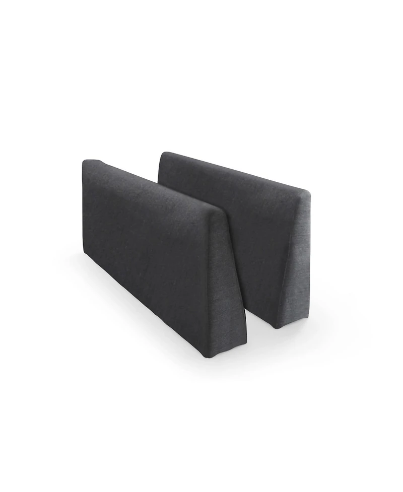 Streamdale Furniture Streamdale Modern Linen Sectional Sofa with Convertible Ottoman - Grey