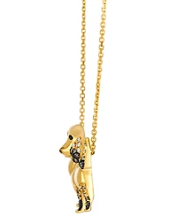 Le Vian Nude(0.14 ct. t.w.), Chocolate (0.11 ct. t.w.) & Blackberry (0.01 ct. t.w.) Diamond Dachshund Necklace in 14k Honey Gold
