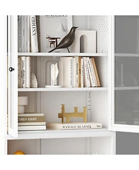 Streamdale FurnitureMetal Kitchen Pantry Cabinet - 72" Tall Storage with 5 Adjustable Shelves, White