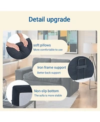 Streamdale Furniture Loveseat Sofa Bed with Memory Foam, Steel Frame, No Assembly