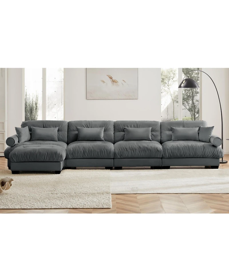 Streamdale Furniture L-Shaped Cloud Sofa, Convertible 4-Seater Modular Couch