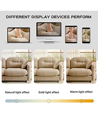 Streamdale Furniture Cloud Sectional Couch, Premium Chenille, Tufted Cushions, Camel