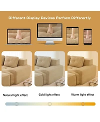 Streamdale Furniture Modern L-Shaped Corduroy Sectional Sofa with Movable Ottoman