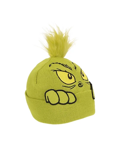 The Grinch Men's Peekaboo Hands Green Cuff Beanie