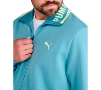 Puma Men's Knit Collar Embroidered Cat Logo Track Jacket