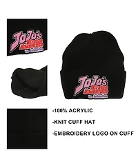 Jojo's Bizarre Adventures Men's Jojo's Bizarre Adventrue Jojos Logo Embroidery Acrylic Knit Cuff Beanie