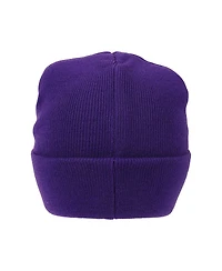 Coraline Men's Black Cat Character Art Purple Cuff Beanie.