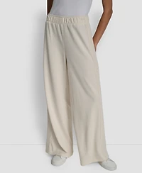 Dkny Jeans Women's Mid-Rise Sequin Detail Wide Leg Pants