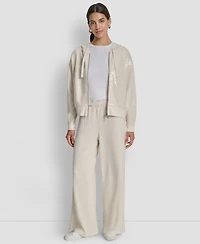 Dkny Jeans Women's Mid-Rise Sequin Detail Wide Leg Pants