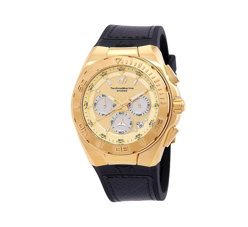 Technomarine Men's Tm-117004 Cruise Quartz Chronograph Gold, Silver Dial Watch