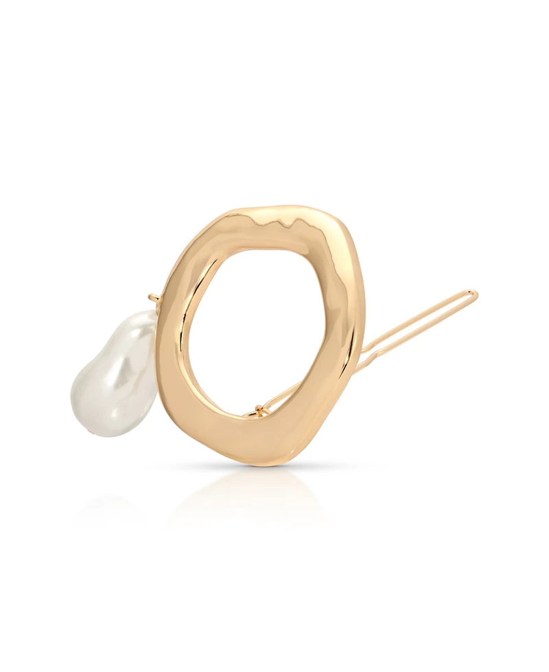 Ettika Open Circle Cultivated Pearl Barrette