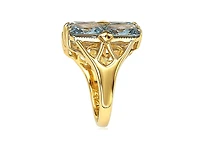 Suzy Levian New York Sterling Silver Cubic Zirconia Emerald-cut Cluster Ring