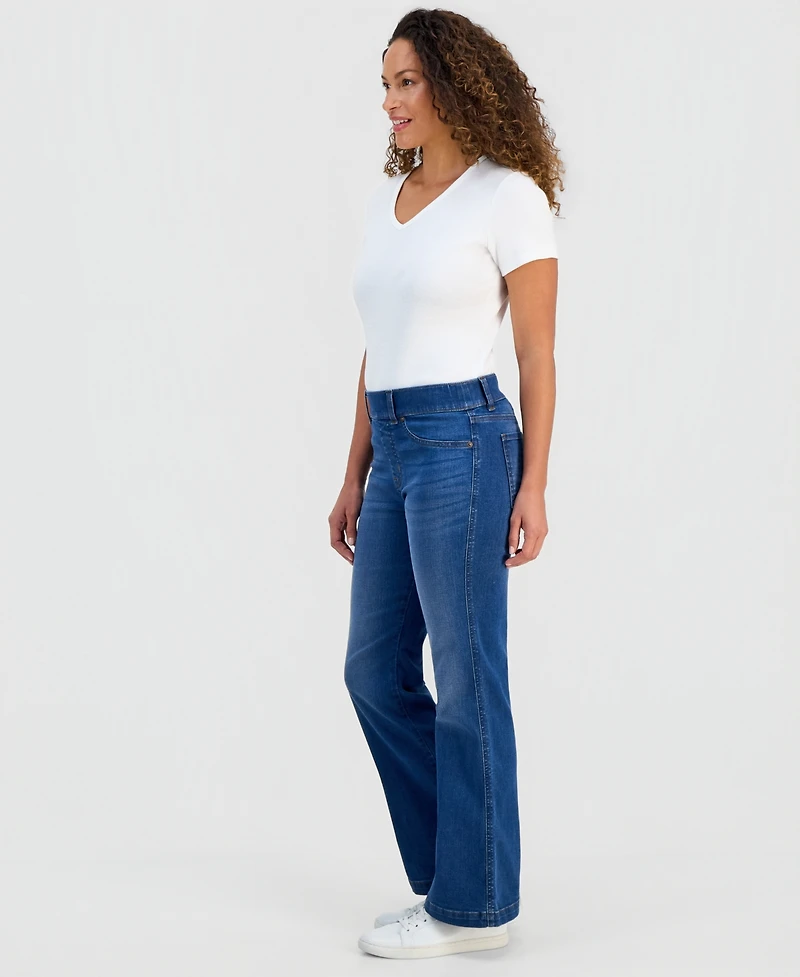Style & Co Petite Pull-On Shaping High-Rise Bootcut Jeans, Macy's Exclusive