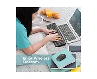 Wireless Keyboard And Mouse Combo - 2.4G Full-Sized Keyboard Mouse, 3 Dpi Adjustable Cordless Keyboard And Mouse