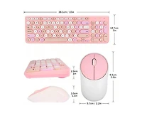 risokeys Wireless Keyboard and Mouse Combo, Typewriter Keyboard with Round Keycaps, 2.4GHz Wireless Keyboard Mouse