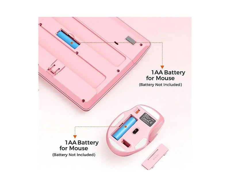 risokeys Full-size Keyboard w/ Wrist Rest, 3 Dpi Mouse, 2.4G, Pc/Laptop Compatible Wireless Keyboard & Mouse