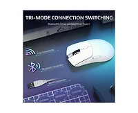 risokeys Wireless Mouse, Tri-Mode Connection (2.4G/Wired/BT5.2), 55g Lightweight, 18K Dpi Optical Sensor, 20 Million Key Life, Ergonomic Design for Pc