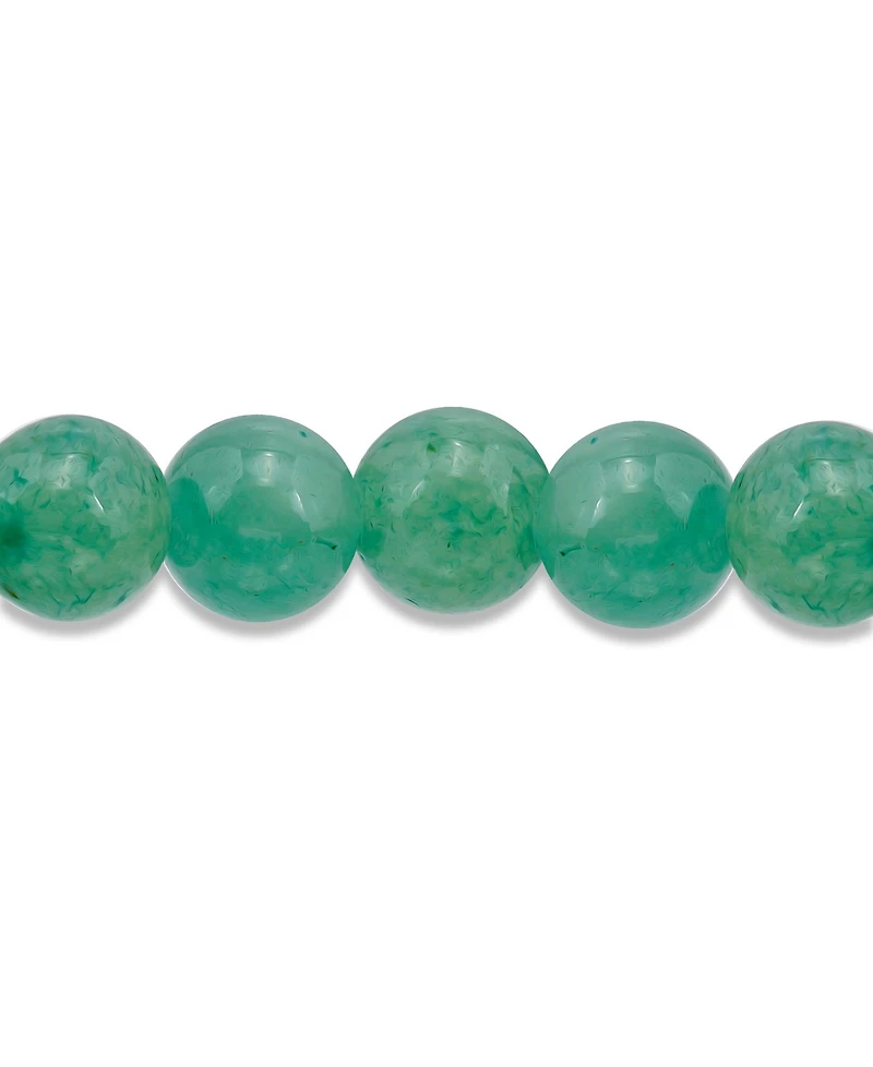 Macy's Aventurine Beads and Starfish Charm Silver Plated Stretch Bracelet