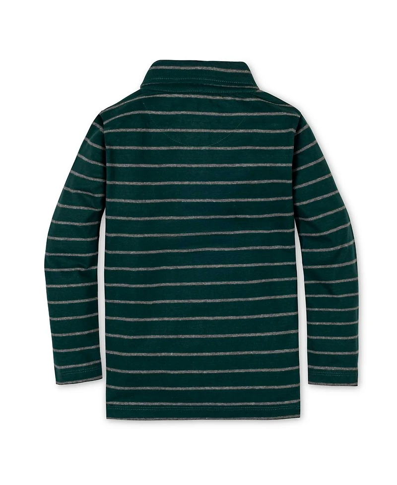 Hope & Henry Little and Big Boys' Organic Long Sleeve Jersey Knit Polo Shirt