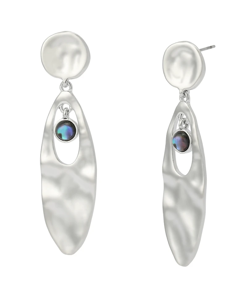 Robert Lee Morris Soho Abalone Textured Statement Drop Earrings