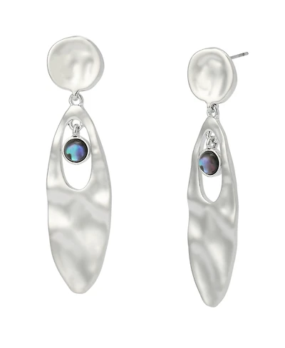 Robert Lee Morris Soho Abalone Textured Statement Drop Earrings