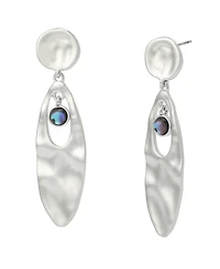Robert Lee Morris Soho Abalone Textured Statement Drop Earrings