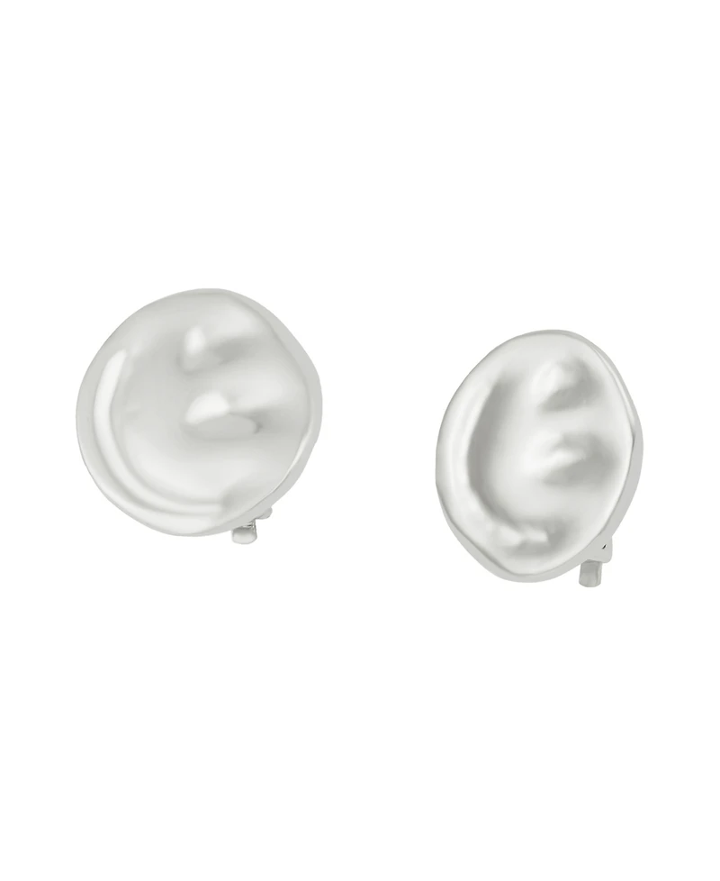 Robert Lee Morris Soho Silver Textured Disc Clip Earrings