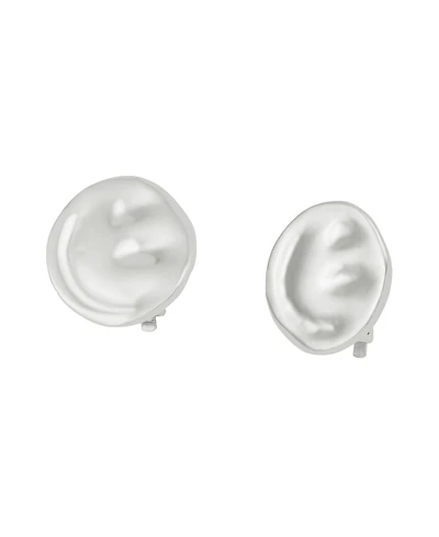Robert Lee Morris Soho Silver Textured Disc Clip Earrings