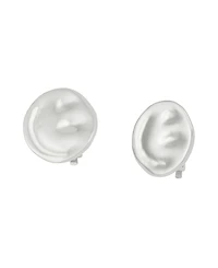Robert Lee Morris Soho Silver Textured Disc Clip Earrings