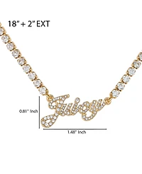 Juicy Couture Logo Script Chain Pave Necklace