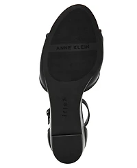 Anne Klein Women's Ankle Strap Square Toe Wedge Sandals