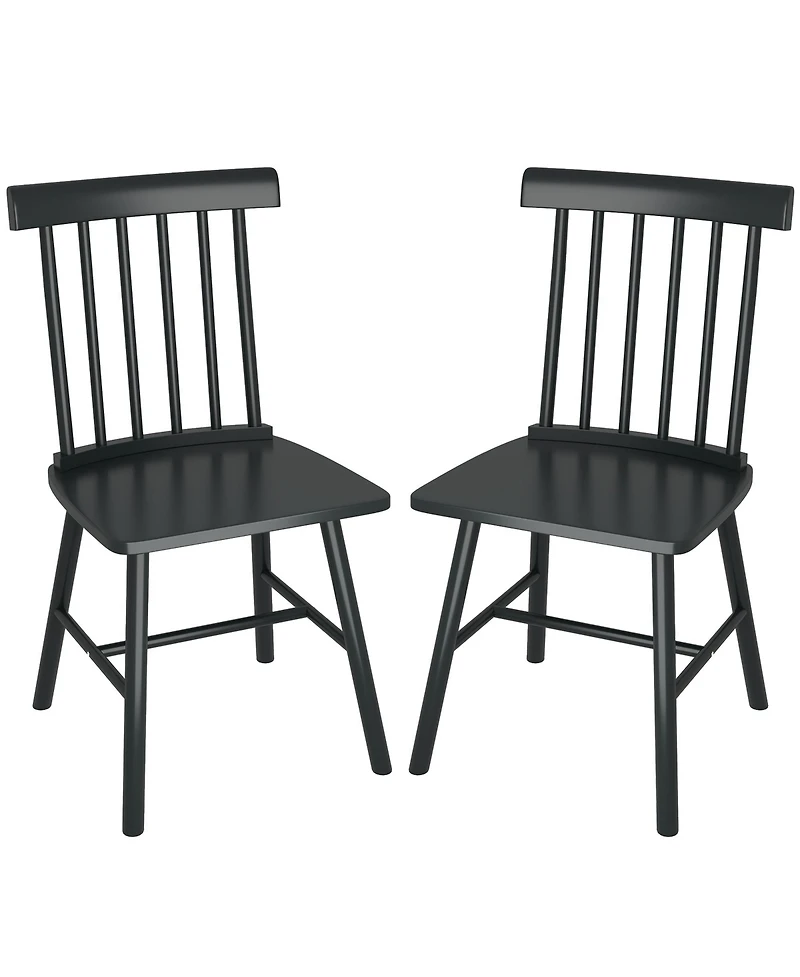 Homcom Dining Chairs Set of 2, Farmhouse Rubber Wood Kitchen Chairs