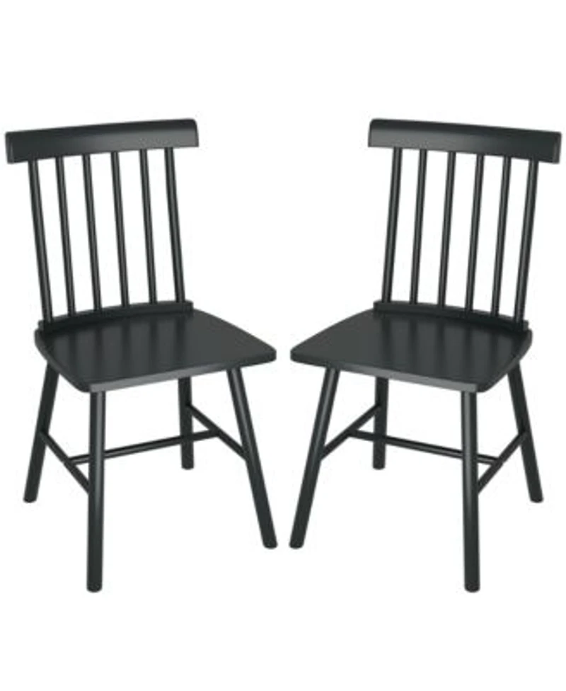 Homcom Dining Chairs Set Of 2 Farmhouse Rubber Wood Kitchen Chairs