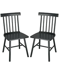 Homcom Dining Chairs Set Of 2 Farmhouse Rubber Wood Kitchen Chairs