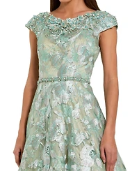 Mac Duggal Women's Embellished Cap Sleeve High Neck Ballgown