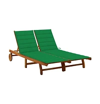 vidaXL Sunlounger Natural wood Solid Acacia wood Large