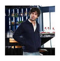 Campus Sutra Men's Navy Blue Utility-Knit Jacket