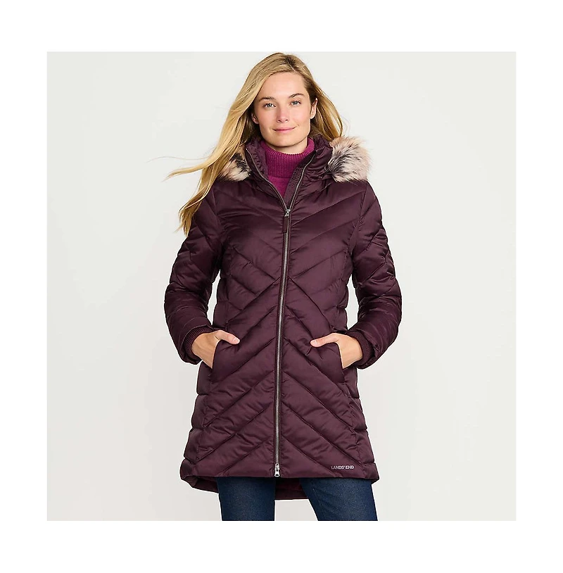 Lands' End Women's Insulated Cozy Fleece Lined Winter Coat