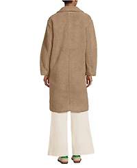 Lands' End Women's Double Breasted High Pile Fleece Coat