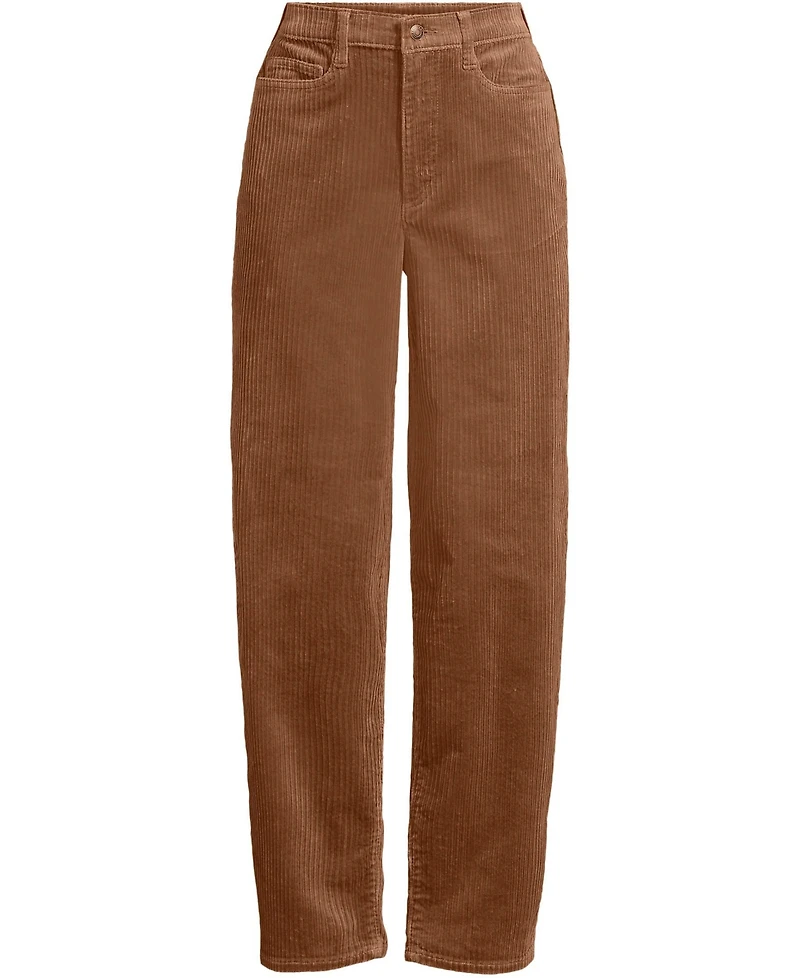 Lands' End Women's Corduroy High Rise Barrel Leg Ankle Pants