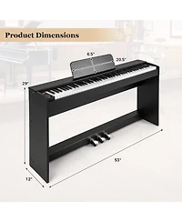 Hongge 88-Key Hammer Action Weighted Digital Piano with Furniture Stand