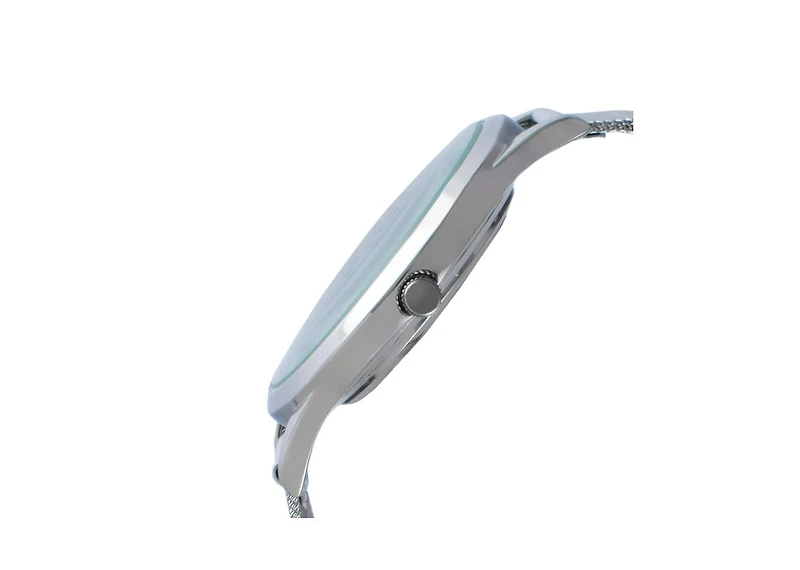 Peugeot Men's 40mm Grey Dial Slim Case Stainless Steel Mesh Watch