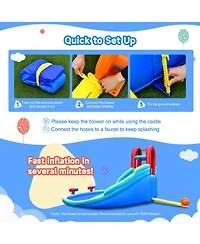 Skonyon Inflatable Waterslide Bounce House with Upgraded Handrail without Blower