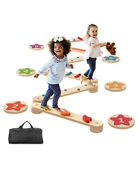 Mecale Kids Balance Beam Stepping Stones Gym Obstacle Children Balance Board 6PCS