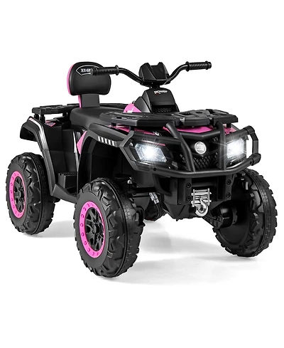 Gymax 24V 2-Seater 4-Wheeler Quad Electric Vehicle w/ 4 Motors Soft Start Led Lights