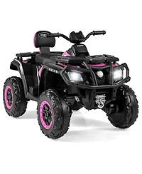 Gymax 24V 2-Seater 4-Wheeler Quad Electric Vehicle w/ 4 Motors Soft Start Led Lights