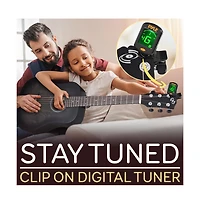 Pyle 34" Acoustic Guitar Kit - 6-String 1/2 Junior Size Guitar with Accessories, Black (PGA820BK)